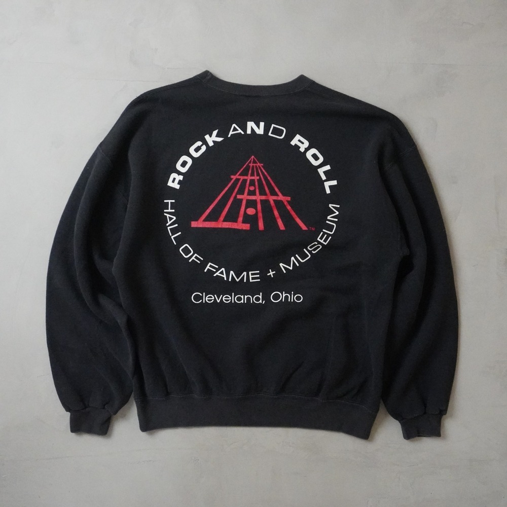 Vintage Rock and Roll Hall of Fame Sweatshirt Large Mens 90s Black Cleveland OH